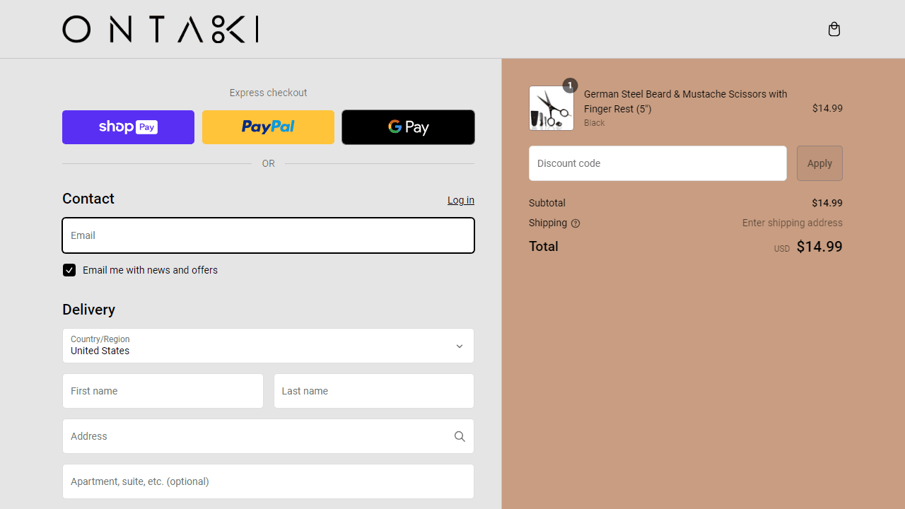How to apply ONTAKI coupon code
